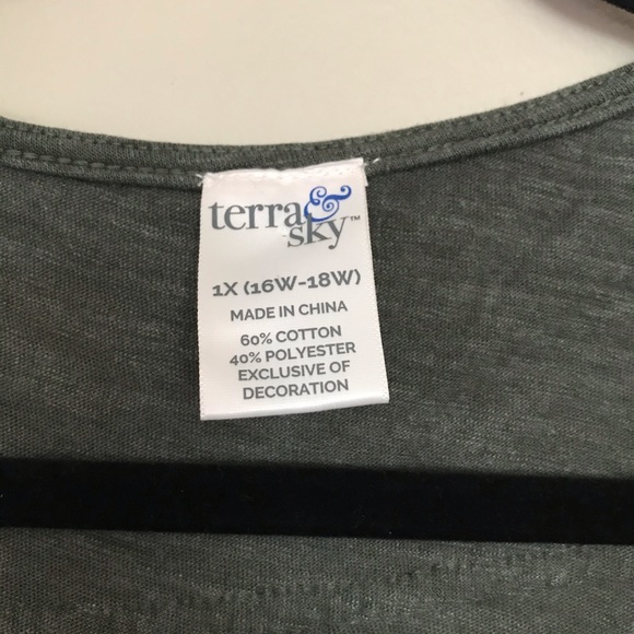 TERRA&SKY embroidered long tank / tunic 1X - Picture 4 of 5